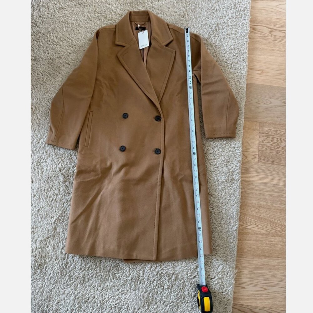 Quince NWT Italian Wool Double-Breasted Slouch Coat Caramel Size med - Picture 3 of 9